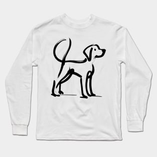 This is a simple black ink drawing of a dog Long Sleeve T-Shirt